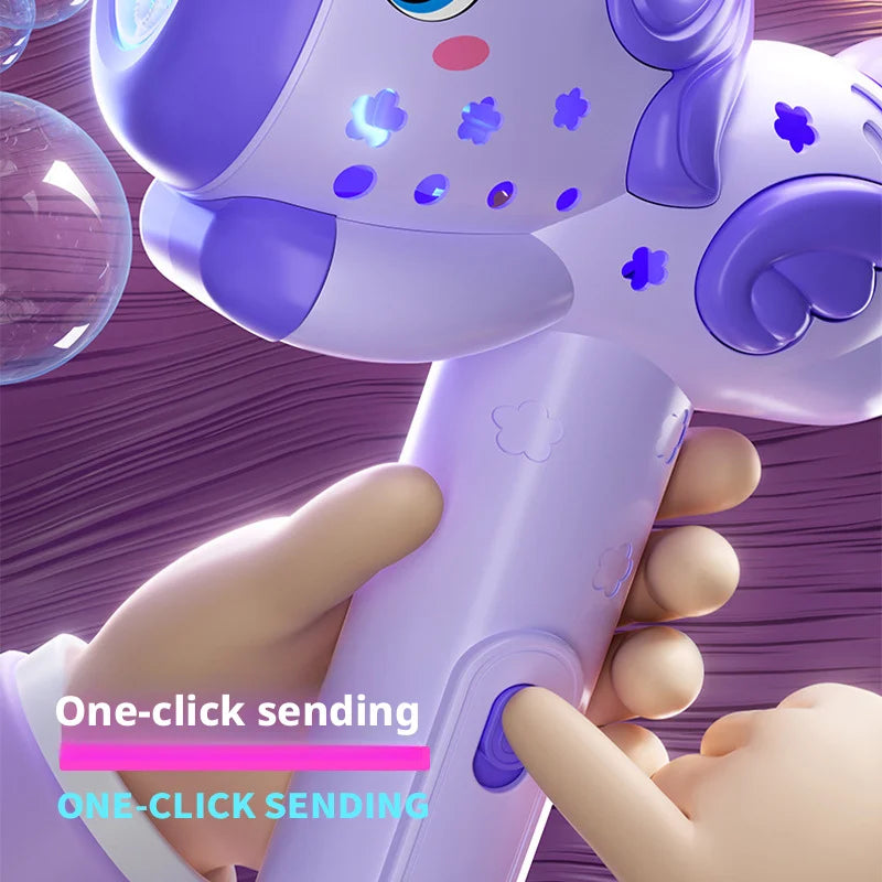 New Unicorn Electric Bubble Gun Automatic Soap Blower With Light Summer Outdoor Party Games Bubbles Machine For Boys Girls Gift