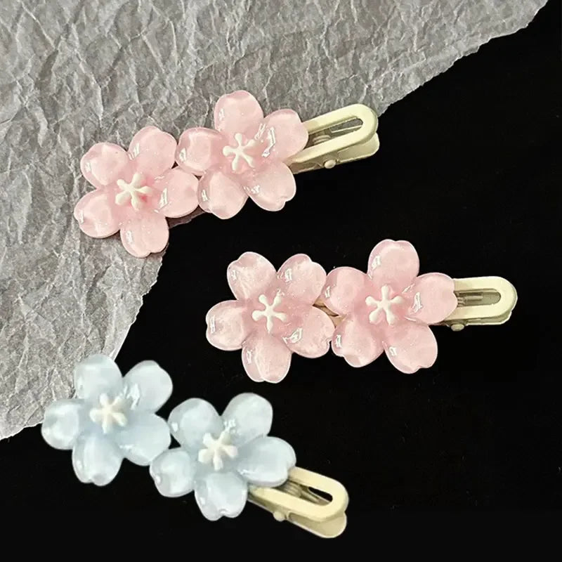 Jelly Cherry Blossom Hair Clips