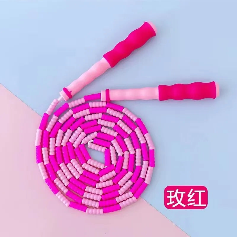 2.8M Skill Jump Rope Bamboo PVC Beginner Adult Child Soft Beaded No Tangle Segmented Fitness Skipping Cable Workout