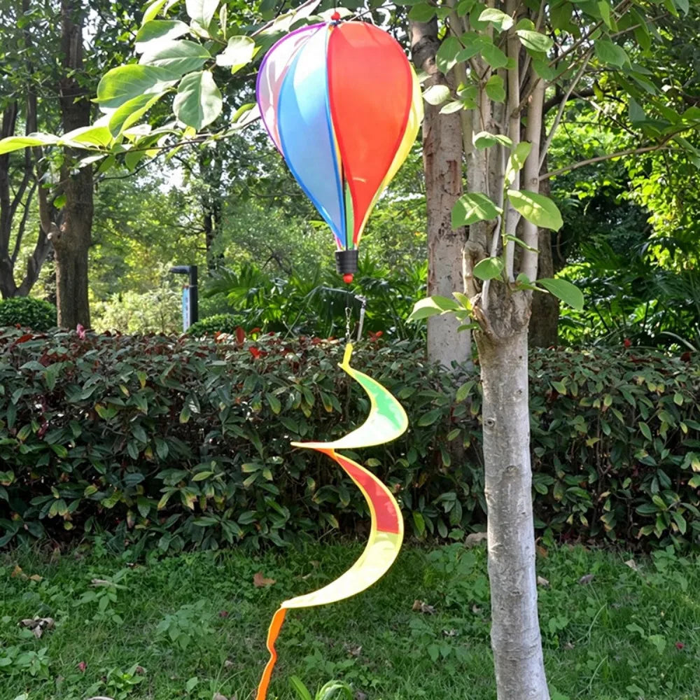 Plastic Hot Air Balloon Spinner Rainbow Color Multistyles Color-changing Film Wind Spinners 40cm Balloon Rotating Windmill