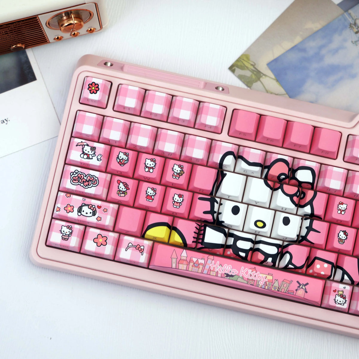 138 Keys Pink Hello Kitty PBT Keycaps Cherry