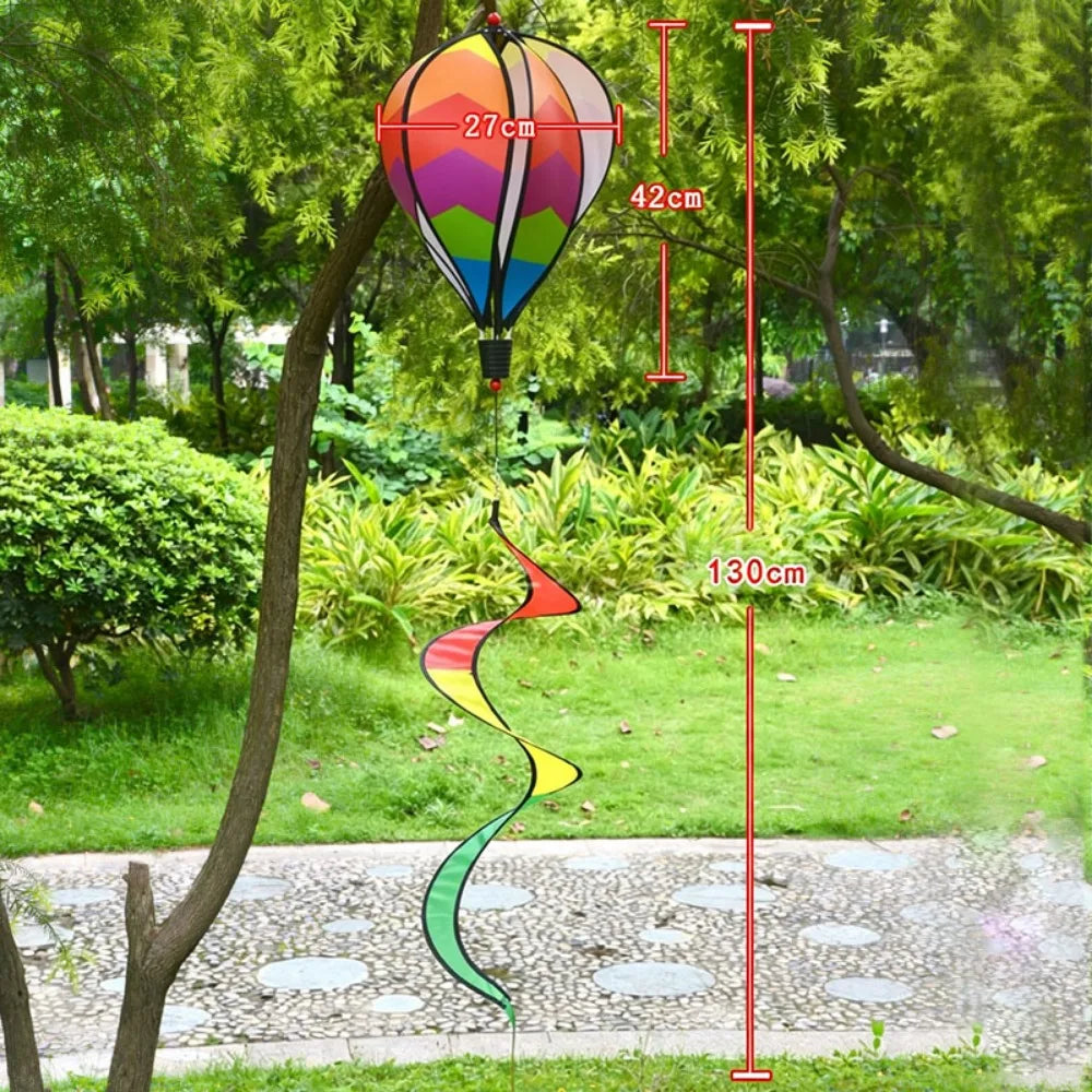 Plastic Hot Air Balloon Spinner Rainbow Color Multistyles Color-changing Film Wind Spinners 40cm Balloon Rotating Windmill