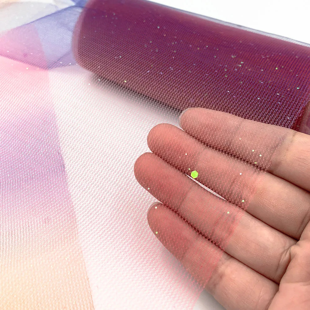 10 Yards Rainbow Glitter Tulle Roll