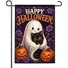 Halloween Decorations - Ghost Black Cat Pink Pumpkin HEY BOO Halloween Garden Flag Double Sided Backdrop Banner for Garden Y llz