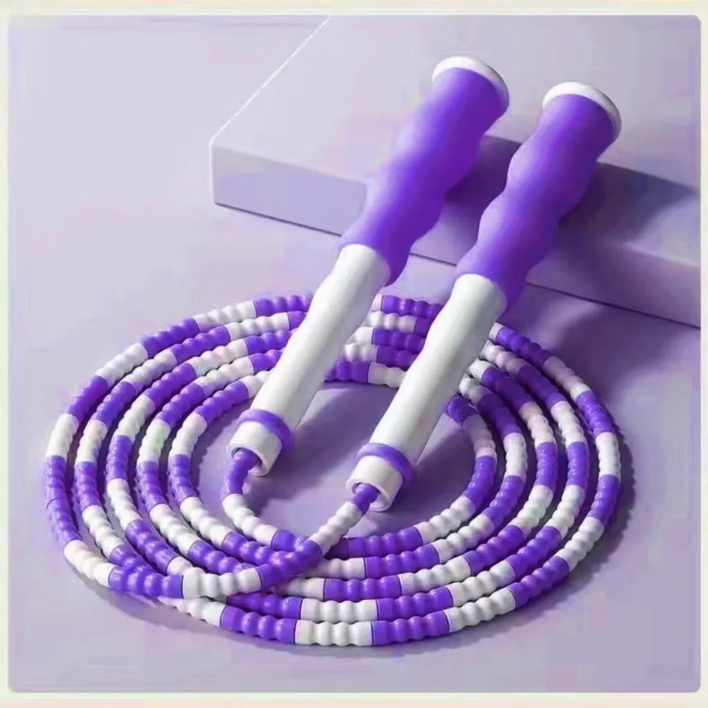 2.8M Skill Jump Rope Bamboo PVC Beginner Adult Child Soft Beaded No Tangle Segmented Fitness Skipping Cable Workout