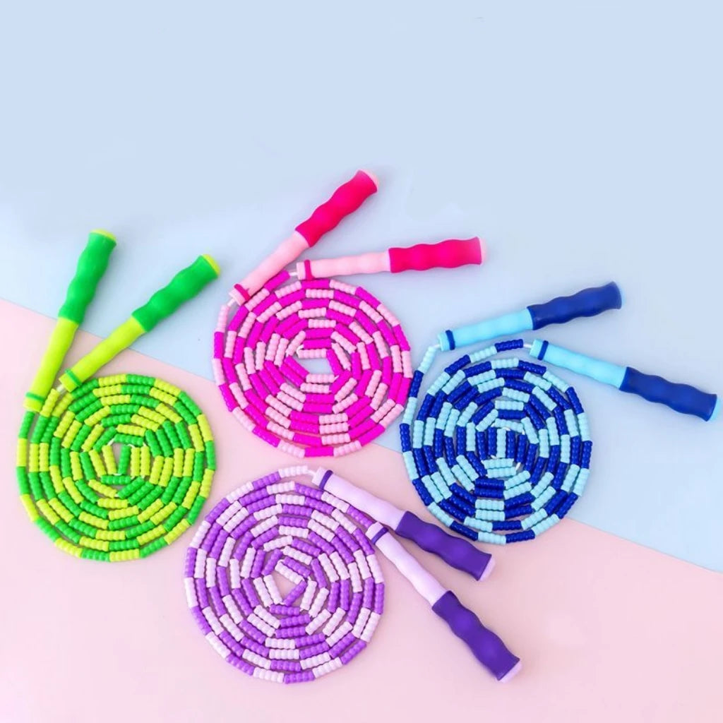 2.8M Skill Jump Rope Bamboo PVC Beginner Adult Child Soft Beaded No Tangle Segmented Fitness Skipping Cable Workout