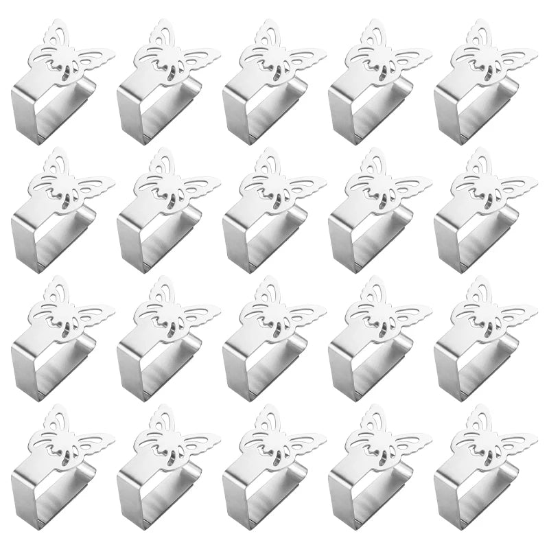 20PCS Cat Paw Tablecloth Clips Stainless Steel Adjustable Non Slip Fabric Clamps for Hotel Outdoor Party Wedding Event Decor