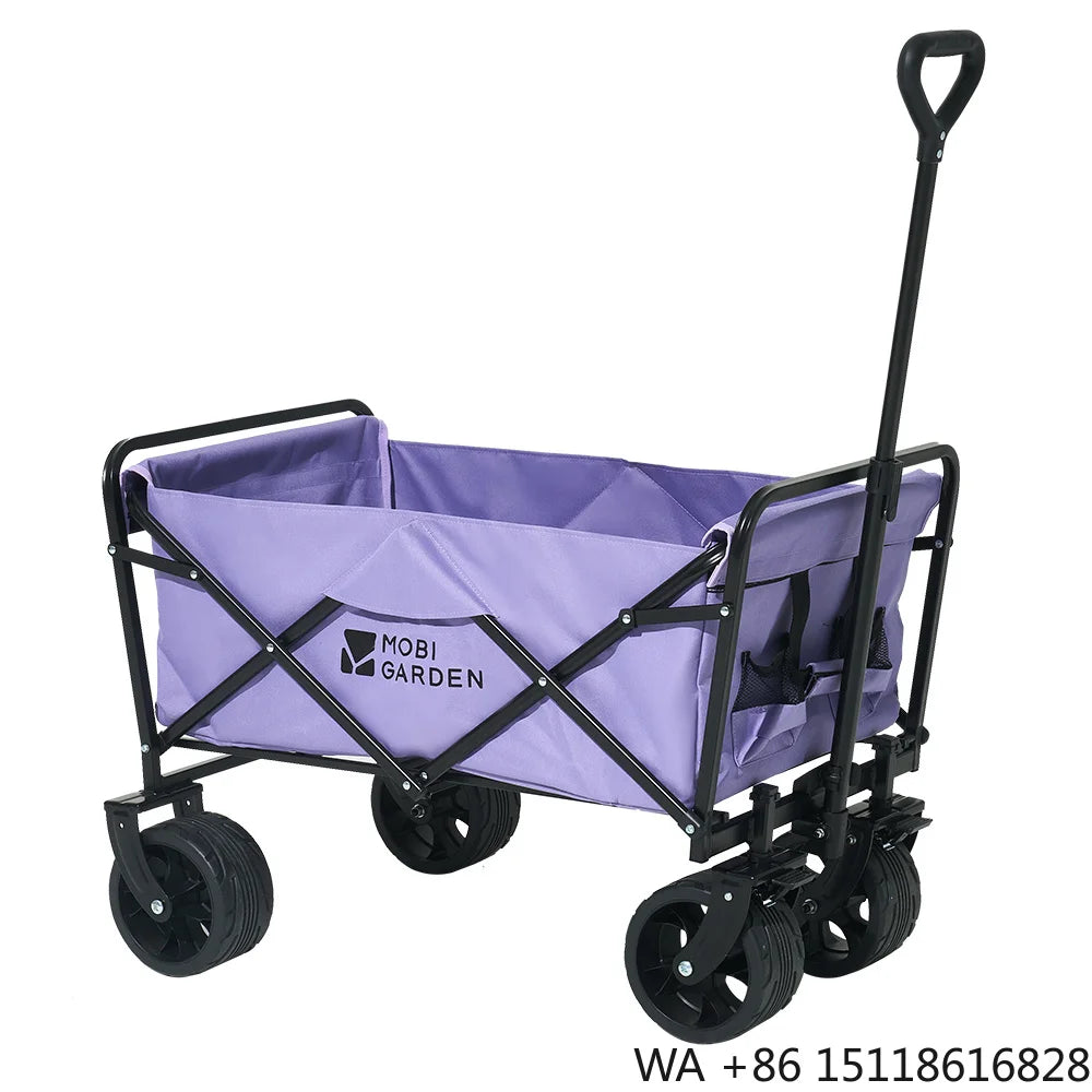 Mobi Garden Foldable Four-Wheel Portable Wagon Special Purpose for Camping Vehicles and Camp Carts