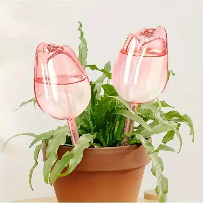 Pink Tulip Plant Watering Balls Plant Drippers