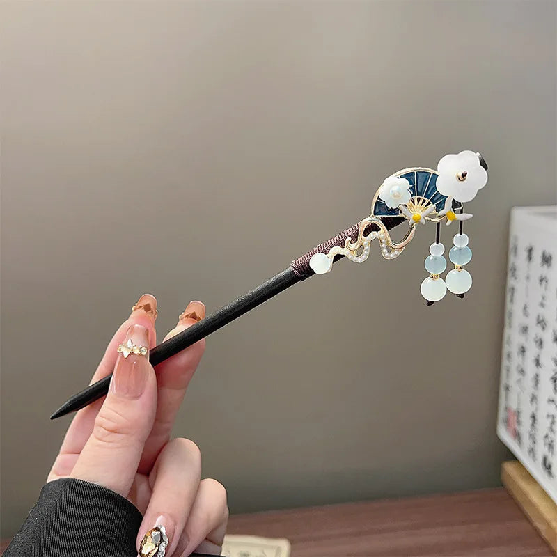 Antique Wooden Hairpin Women's Elegant Hair Stick New Chinese Style Simple Cheongsam Hairpin Headwear Jewelry Hair Accessories