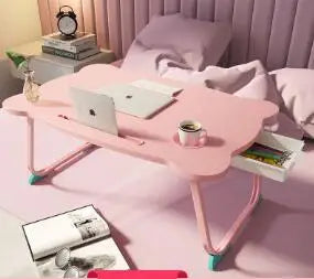 Simple Folding Laptop Bed Table, Sofa Table, Small Bay Window Desk, Slot Cup Holder Table, Portable Study Table, Home Furnitiure