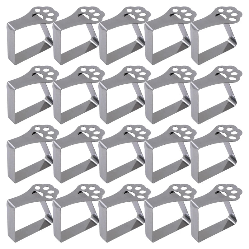 20PCS Cat Paw Tablecloth Clips Stainless Steel Adjustable Non Slip Fabric Clamps for Hotel Outdoor Party Wedding Event Decor