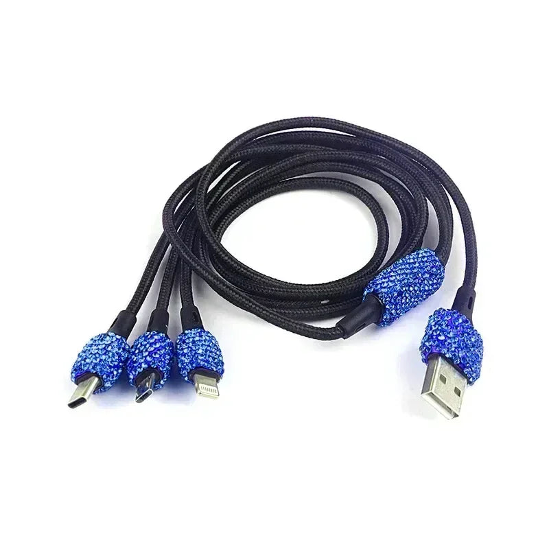 Rhinestone Car Charger 5V 2.1A Dual USB Port Fast Adapter Pink Car Decor Car Styling Diamond Car Accessories Interior for Woman
