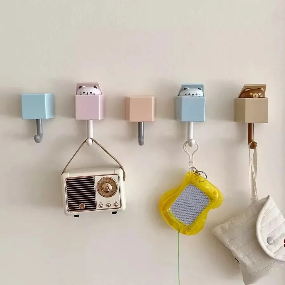 Gancho  pared con forma  gato para llaves, colgador  puerta multifuncional Kawaii, organizador  pared, ganchos corativos, coraci