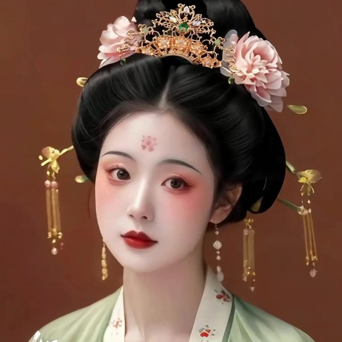 Traditional Chinese Palace Headdress Handmade Alloy Ancient Style Hanfu Hairpin for Women Festival Wedding and Stage Wear