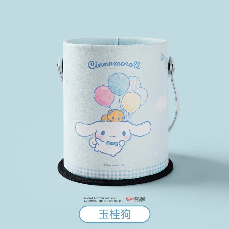 Sanrio Hello Kitty Cartoon Portable Trash Can Cinnamoroll Car Garbage Can Car Storage Box Cute Car Decoration Home Accessories