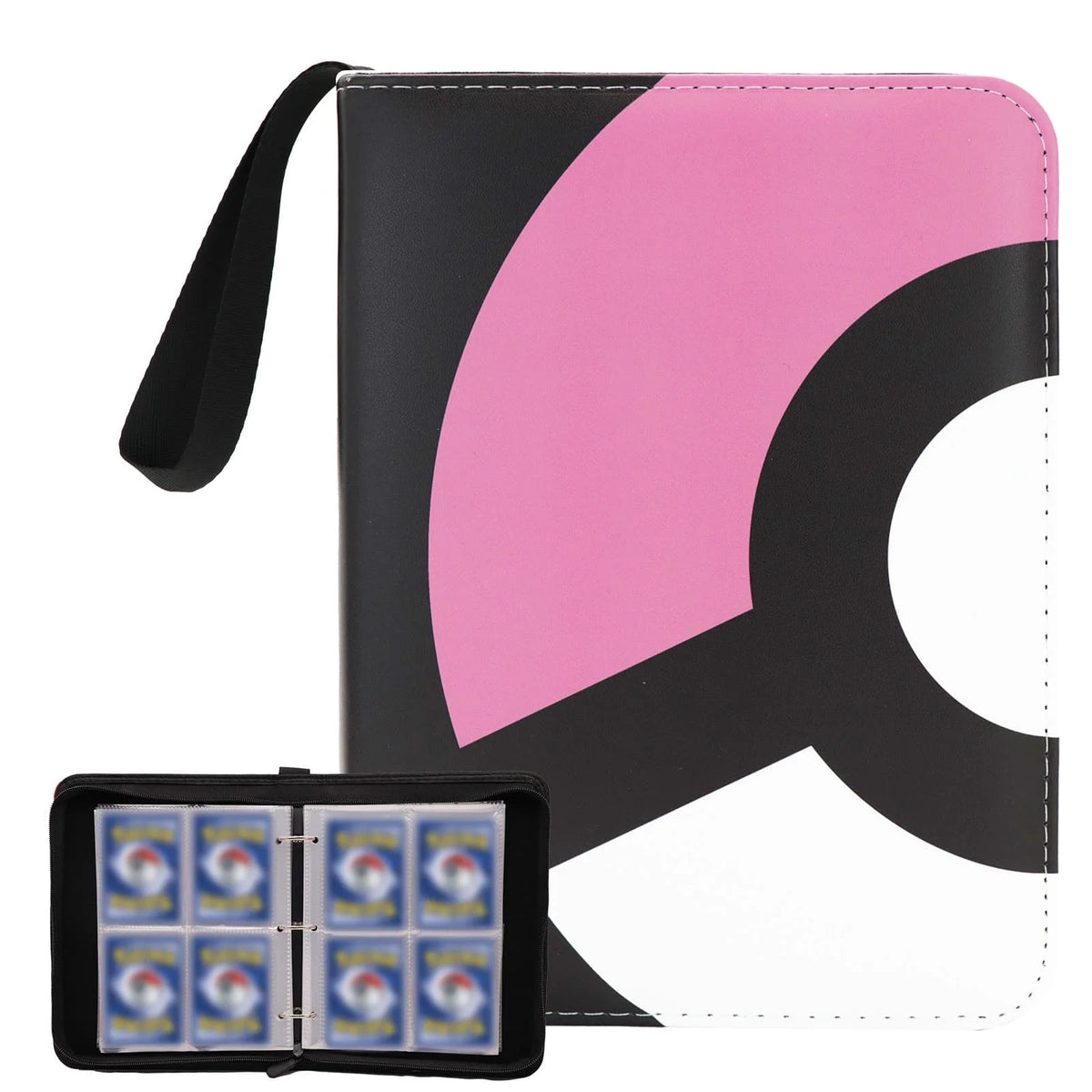 Donut 4 Pocket Card Binder Cartoon TCG Zipper Album Book Multi-Pocket Expandable Photo Collection File for Pokemon Card ID Badge