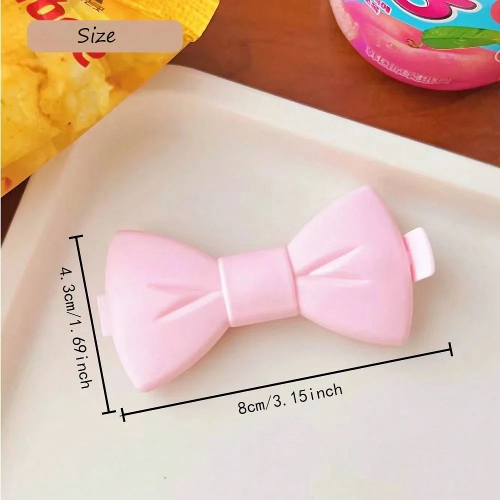 5PCS Kawaii Food Sealing Clip - Pink Bow Moisture-Proof Bag Clips for Kitchen Storage, Reusable Plas
