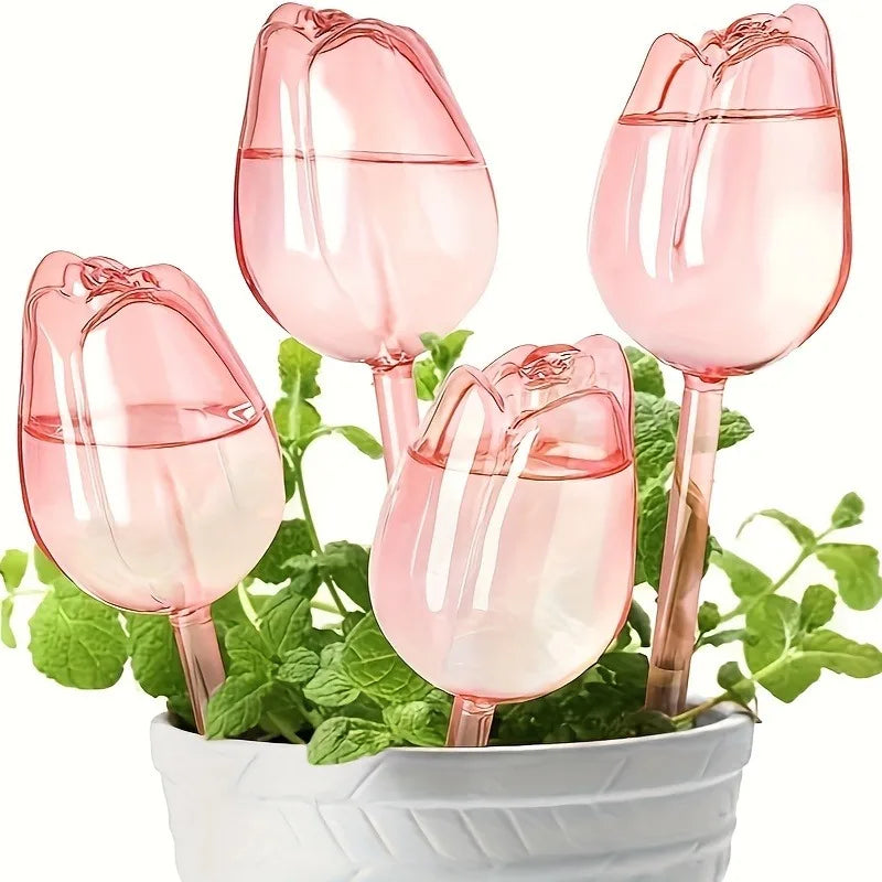 Pink Tulip Plant Watering Balls Plant Drippers