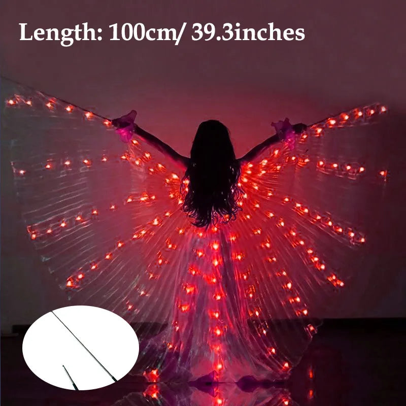 LED Isis Wing Light Up Fairy Wings For Kids Children Belly Dance Costumes Gifts Luminous Butterfly Wings Stage Performance Props