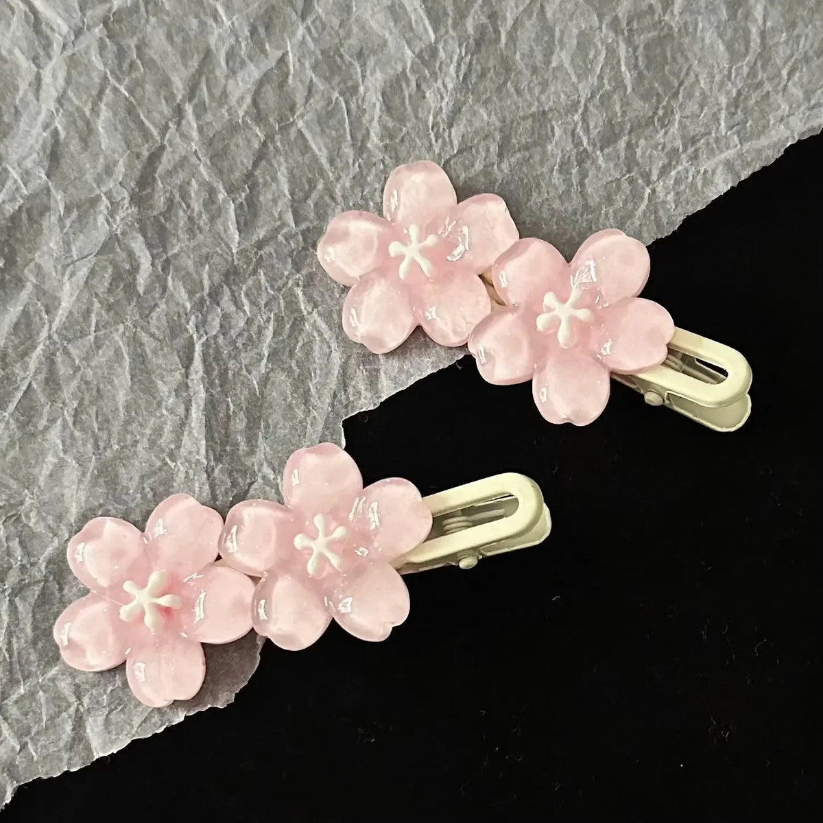 Jelly Cherry Blossom Hair Clips