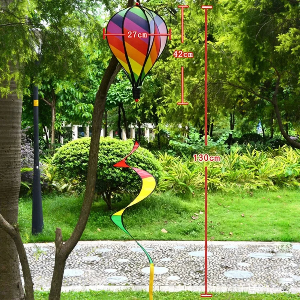 Plastic Hot Air Balloon Spinner Rainbow Color Multistyles Color-changing Film Wind Spinners 40cm Balloon Rotating Windmill