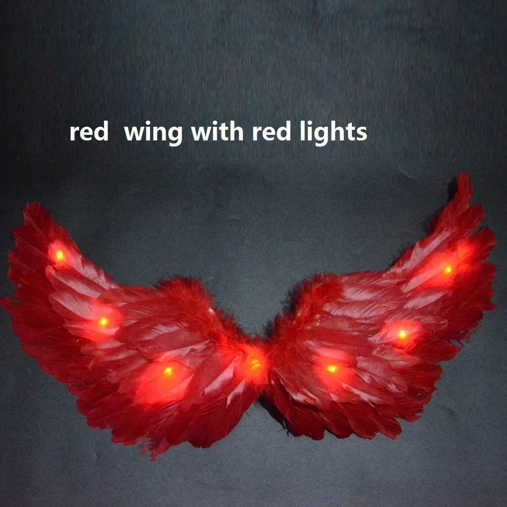 Princess Women Kids Glow Light Angel Feather Wing Fairy Girls Props Party Costume Wedding Decoration Christmas  Halloween