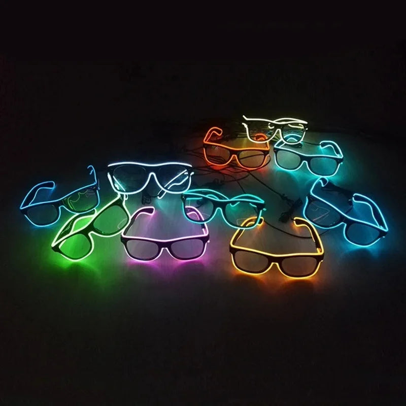 Flashing Glasses EL Wire LED Glasses Glowing Party Supplies Lighting Novelty  Bright Light Festival Neon Party Glow Sunglasses