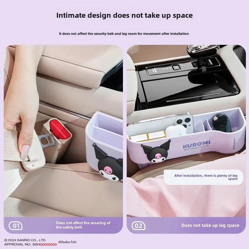 New Kawaii Sanrio Hello Kittys Car Seat Seam Organiser Anime Cartoon Car Organiser Seat Seam Pocket Car Accessories Gifts s
