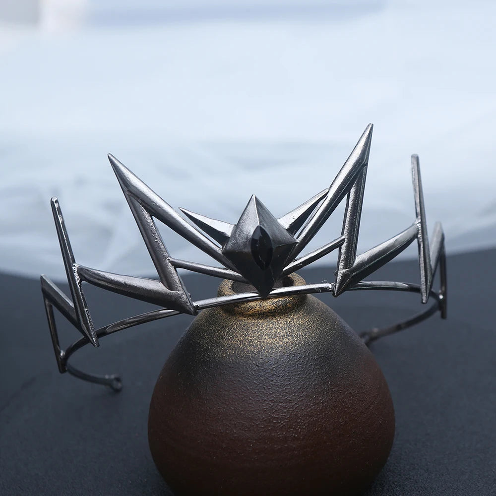 1pc Gothic Geometric Spiked Crystal Hair Crown Accent Dark Fantasy Royal Design Perfect Weddings Cosplay Elegant Headpiece