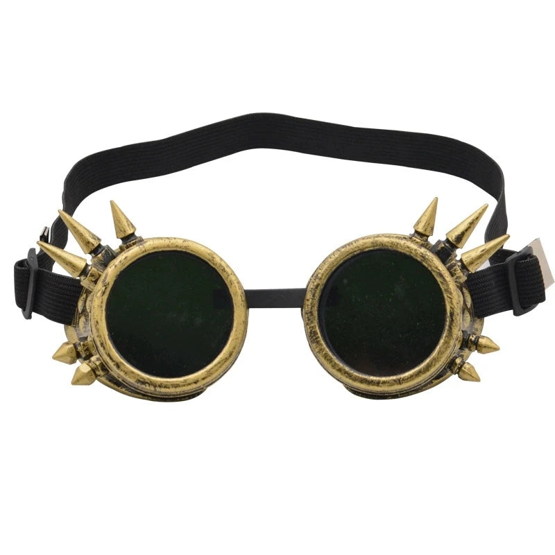2026 Welding Round Goggle Steampunk Cyber Goth Sunglasses Rivet Spiked Goggles Cosplay Antique Victorian Gafas Hombre
