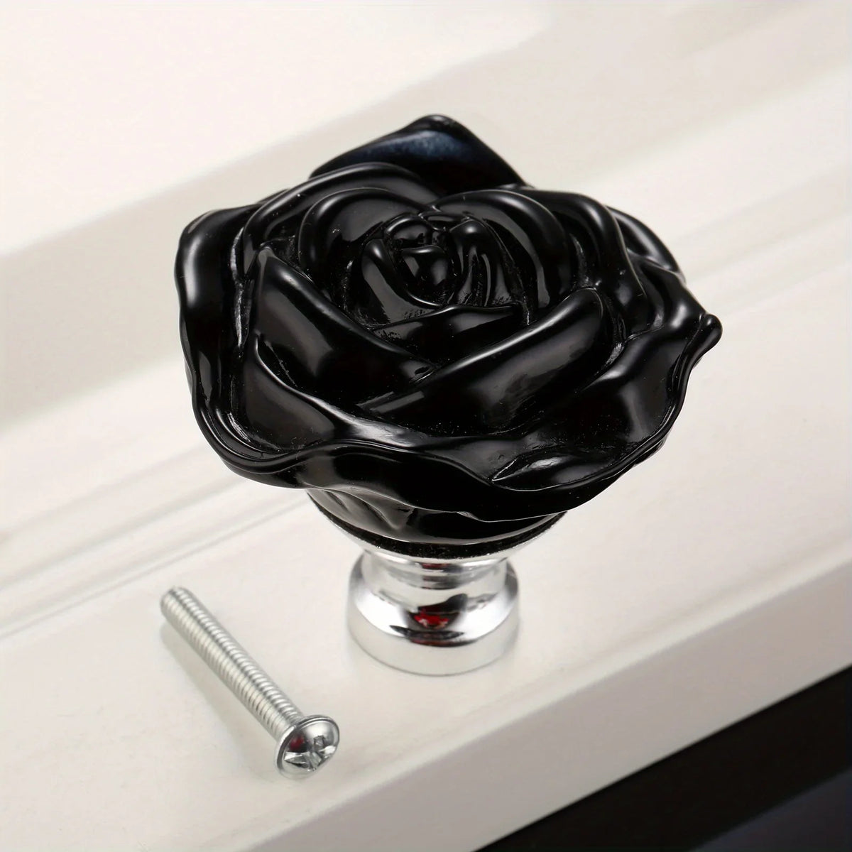 50mm Colorful Crystal Rose Glass Knob Single Hole Wardrobe Dresser Drawer Kitchen Wine Cabinet Pulls Furniture Accessories