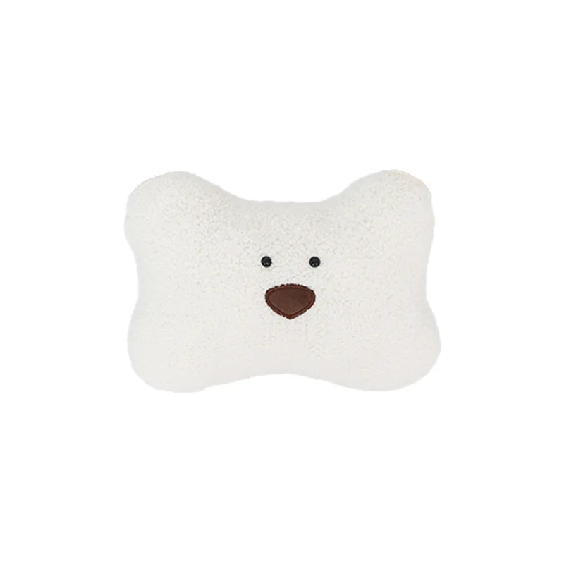 Comfortable Soft Pink Plush Car Headrest Lumbar Support Cartoon Bowknot Car Waist Neck Pillow Car Interior Decoration For Winter