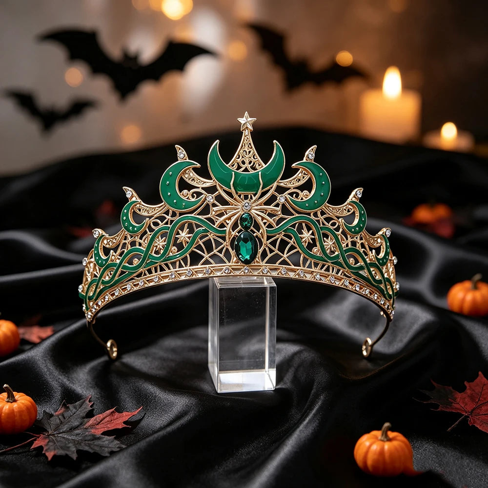 Punk Style Creative Moon Spider Crown