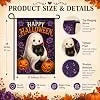 Halloween Decorations - Ghost Black Cat Pink Pumpkin HEY BOO Halloween Garden Flag Double Sided Backdrop Banner for Garden Y llz