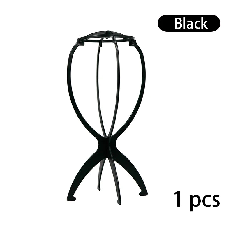 1Pcs Wig Stand Plastic Hat Display Wig Head Holders 17x36Cm Mannequin Stand Portable Folding Wig Stand Pink Hair Display Tools