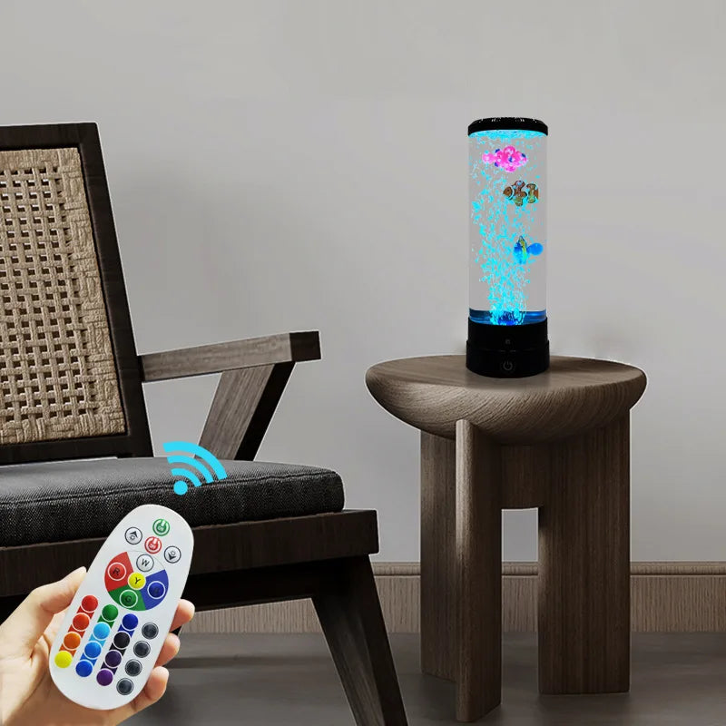 LED Multi-color Bubble Fish Aquarium with USB Plug-in