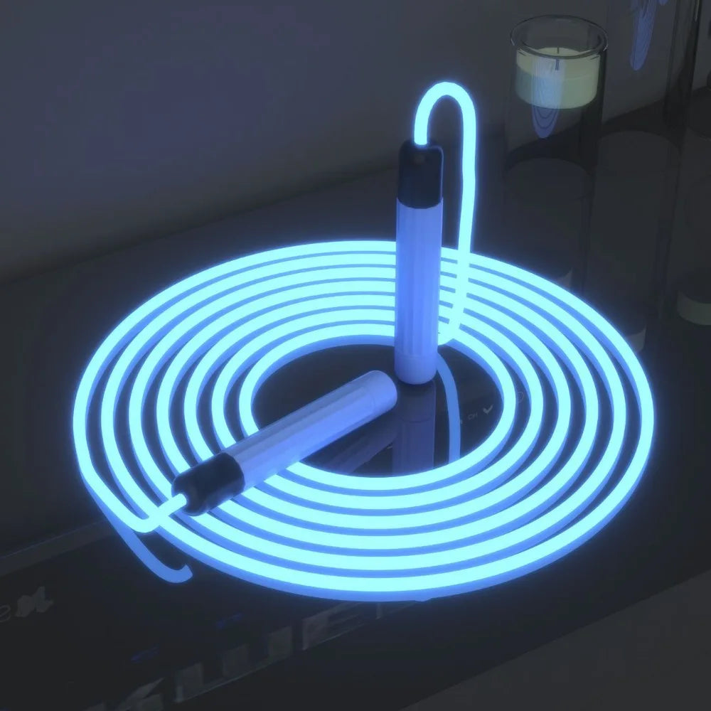 PU LED Luminous Jump Rope Bright Adjustable Length Fluorescent Skipping Rope Dazzling Light Luminous Skipping Rope