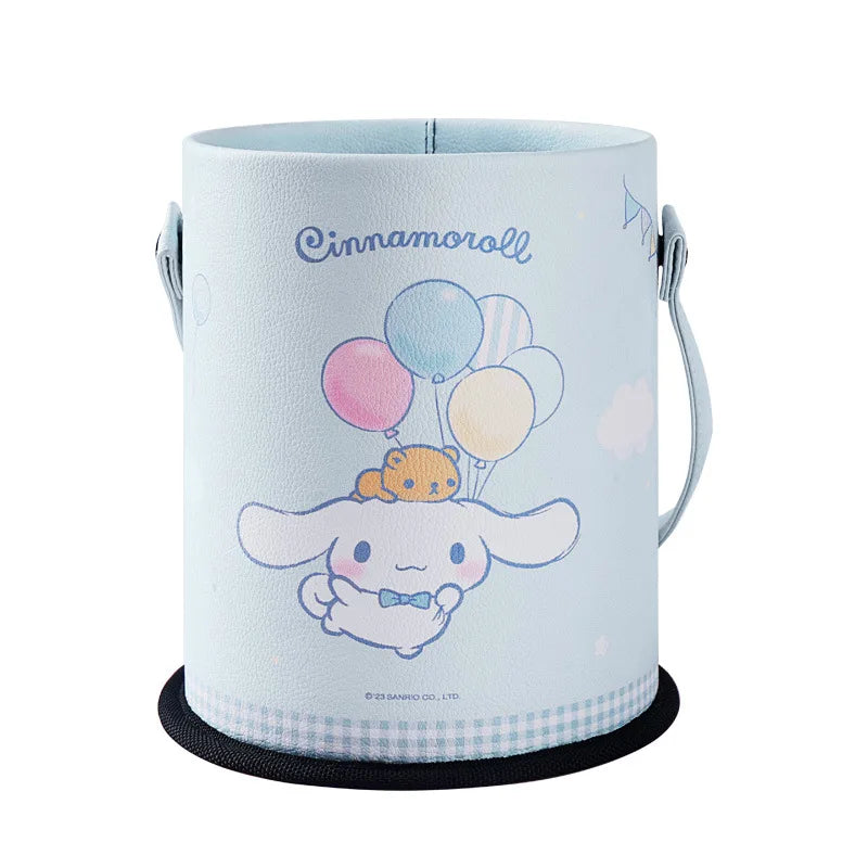 Sanrio Hello Kitty Cartoon Portable Trash Can Cinnamoroll Car Garbage Can Car Storage Box Cute Car Decoration Home Accessories