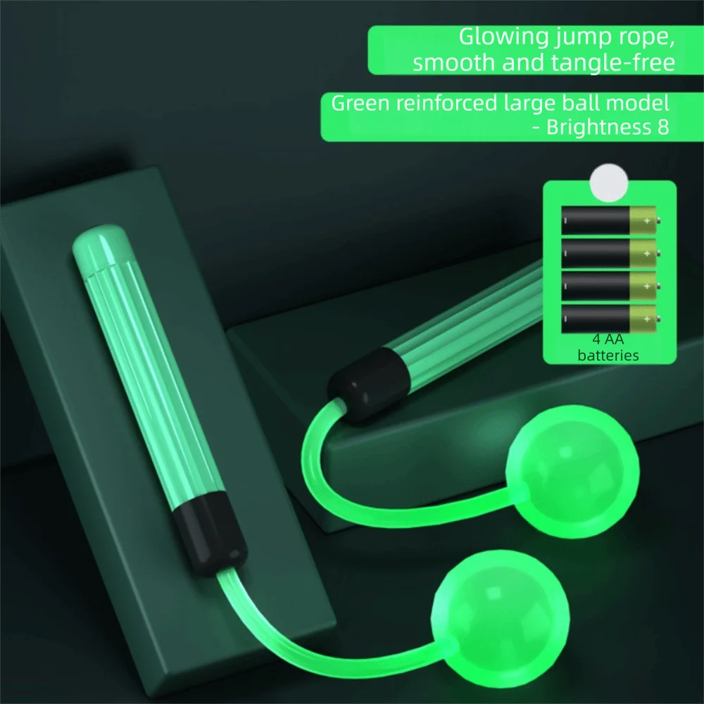 PU LED Luminous Jump Rope Bright Adjustable Length Fluorescent Skipping Rope Dazzling Light Luminous Skipping Rope