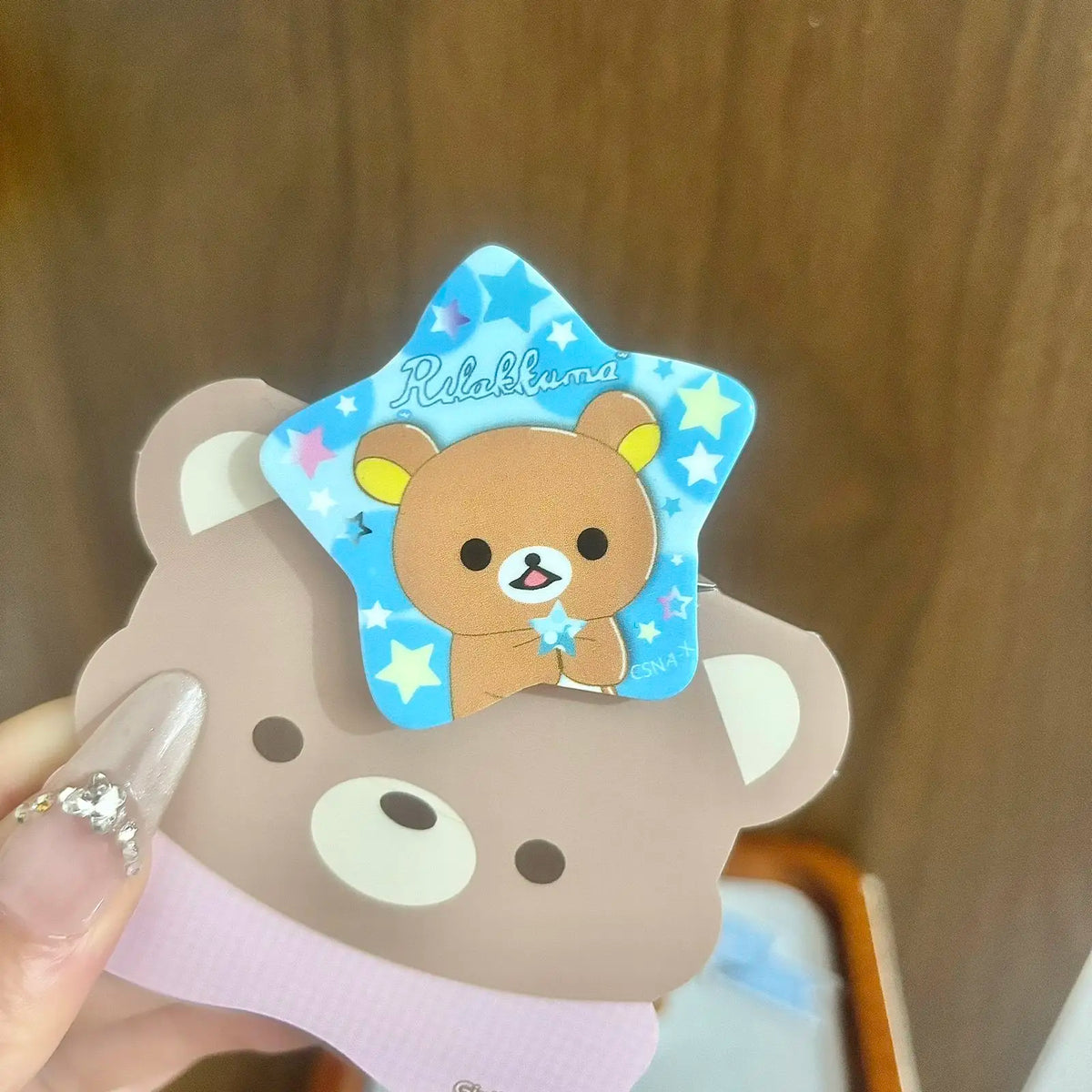 Cute Five-pointed Star Relaxed Bear Hairpin Cartoon Little Bear Side-Part Acrylic Girl Hairpin Sweet Girl Hair Accessory