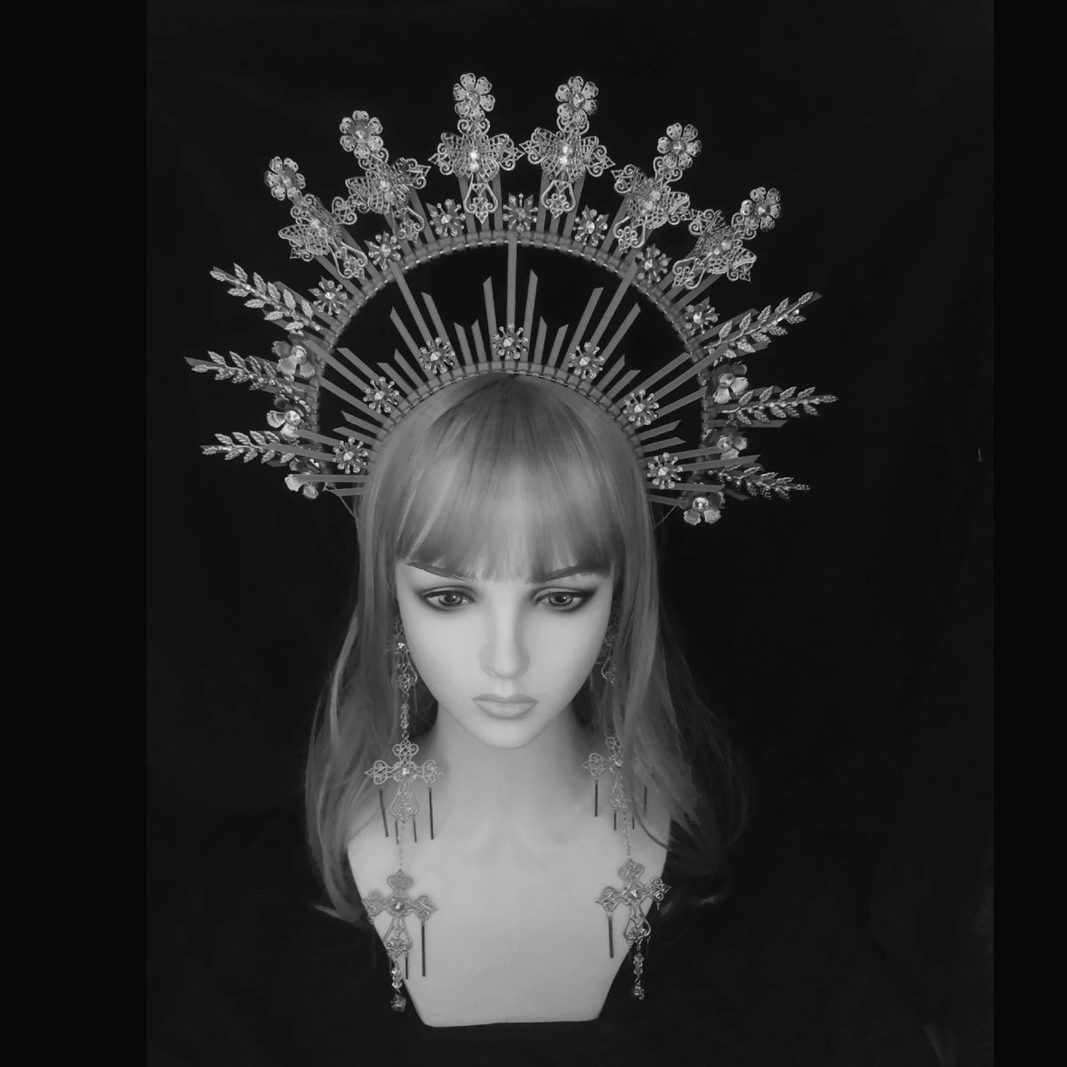 DIY Zip Tie Boho Wedding Bridal Sun Halo Met Gala Festival Headband Goddess Crown Gold Crown Headpiece  Non-finished products