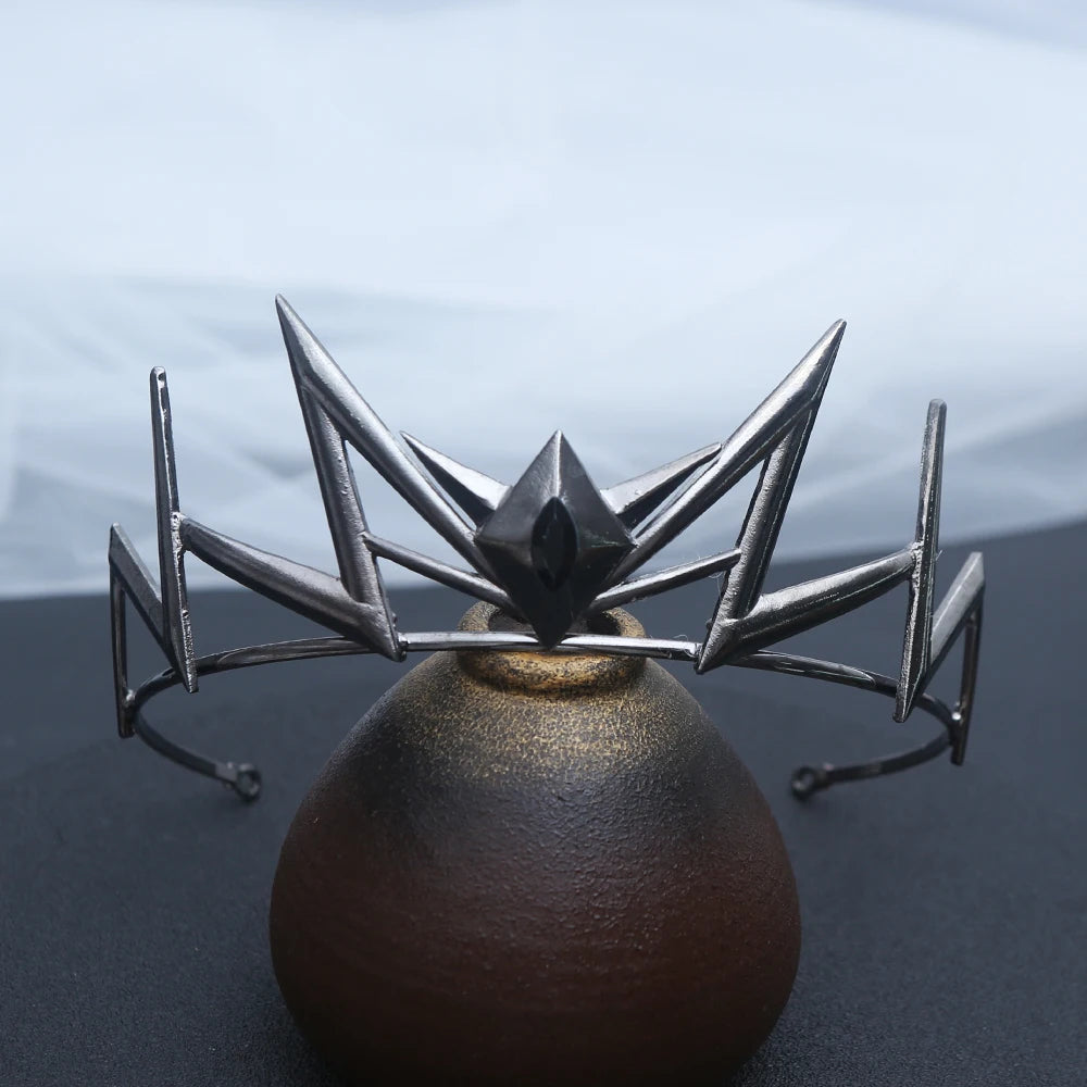 1pc Gothic Geometric Spiked Crystal Hair Crown Accent Dark Fantasy Royal Design Perfect Weddings Cosplay Elegant Headpiece