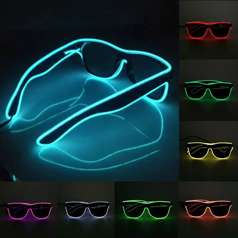 Flashing Glasses EL Wire LED Glasses Glowing Party Supplies Lighting Novelty  Bright Light Festival Neon Party Glow Sunglasses