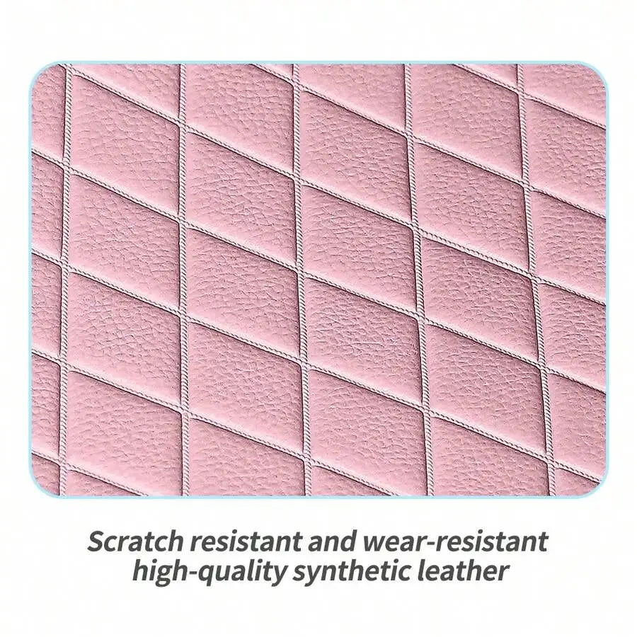 Bling Car Floor Mats, PVC Leather Anti-Slip Automative Floor Mats With Shining Diamond Rhinestone Crown, Sparkly Glitter Crystal Carpet, Universal Fit Automotive SUV, Sedan, Van, 4pcs For Woman, Car Stuff For Woman, Pink Car Stuff