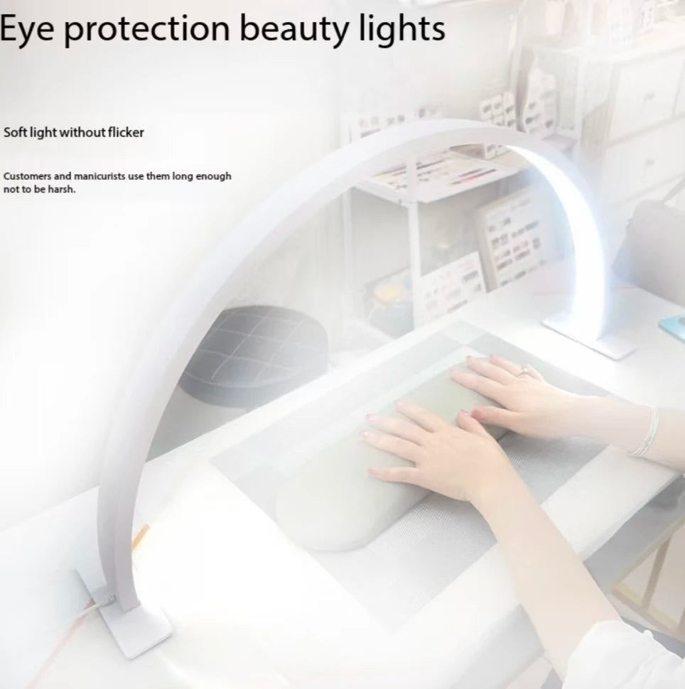 New Moon Nail Work Lamp - Beauty Work Desk Lamp, Three-color USB Power Supply-Black/White/Pink, Suitable for Nail Art, Eyelash