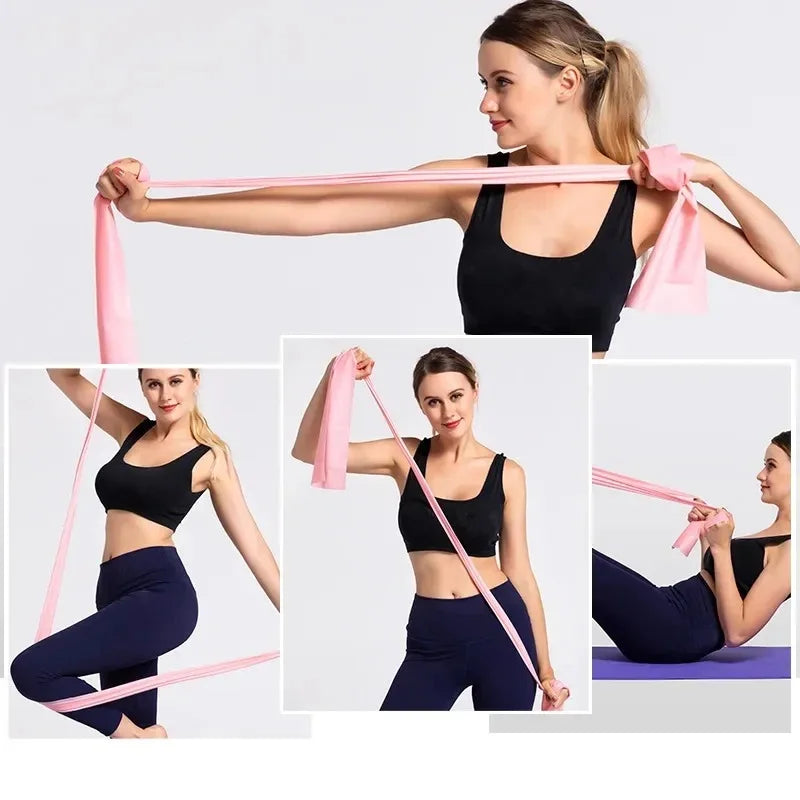 Natural Latex Resistance Bands, Elastic Workout Exercise Bands for Yoga Pilates Home Gym Fitness Training