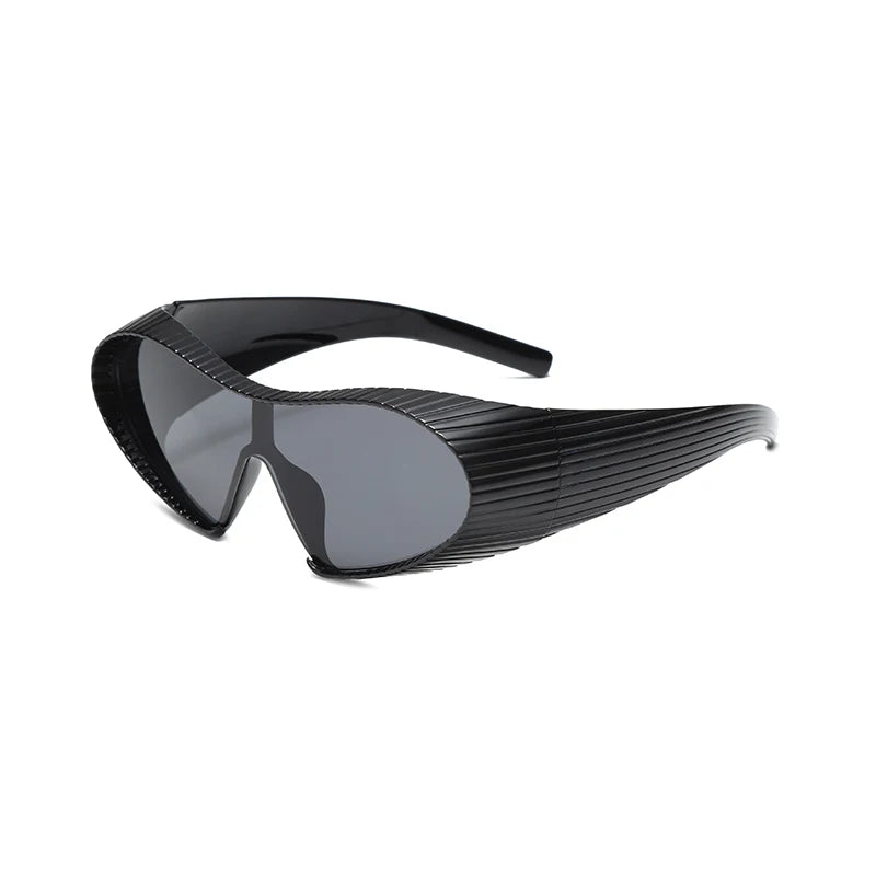 2025 New Fashion Personality Y2k Trendy Sunglasses For Men And Women Futuristic Large Frame One-piece Protective Glasses 7751