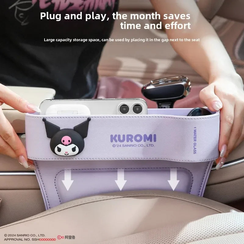 New Kawaii Sanrio Hello Kittys Car Seat Seam Organiser Anime Cartoon Car Organiser Seat Seam Pocket Car Accessories Gifts s