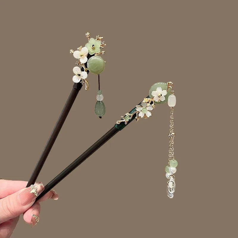 Antique Wooden Hairpin Women's Elegant Hair Stick New Chinese Style Simple Cheongsam Hairpin Headwear Jewelry Hair Accessories